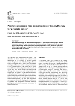 Prostate abscess: a rare complication of brachytherapy for prostate cancer