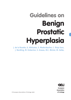 Benign Prostatic Hyperplasia Guidelines on