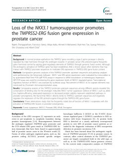 NKX3.1 tumorsuppressor promotes Loss of the TMPRSS2-ERG fusion gene expression in the