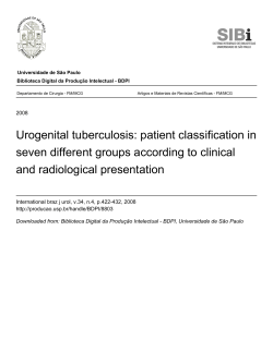 Urogenital tuberculosis: patient classification in seven different groups according to clinical
