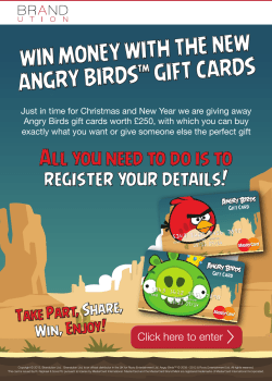 WIN MONEY WITH THE NEW GIFT CARDS ANGRY BIRDS
