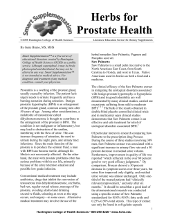 Herbs for Prostate Health