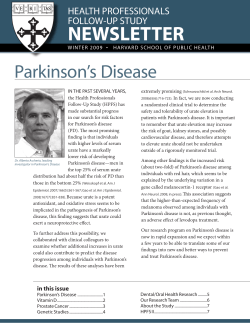 NEWSLETTER Parkinson’s Disease  FOLLOW-UP STUDY