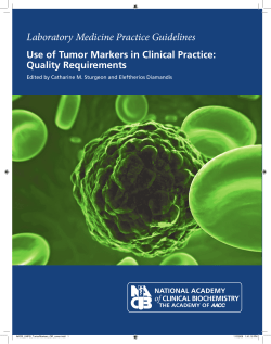 Laboratory Medicine Practice Guidelines Use of Tumor Markers in Clinical Practice: