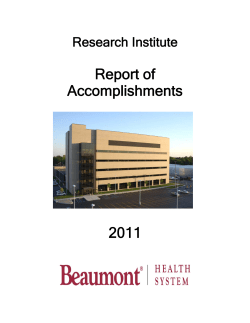 Report of Accomplishments 2011