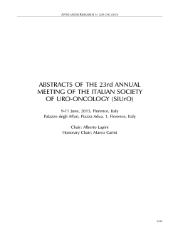 ABSTRACTS OF THE 23rd ANNUAL MEETING OF THE ITALIAN SOCIETY