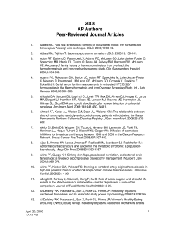 2008 KP Authors Peer-Reviewed Journal Articles