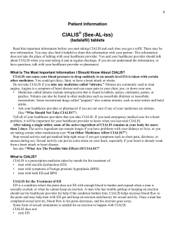 CIALIS (See-AL-iss) Patient Information (tadalafil) tablets