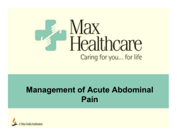 Management of Acute Abdominal Pain