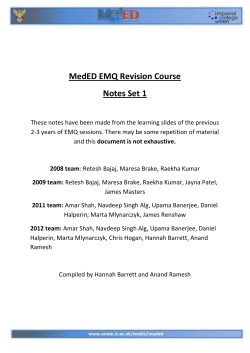 MedED EMQ Revision Course Notes Set 1
