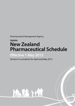 New Zealand Pharmaceutical Schedule Effective 1 May 2013 Update