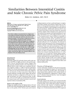 Similarities Between Interstitial Cystitis and Male Chronic Pelvic Pain Syndrome