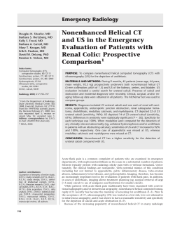 Nonenhanced Helical CT and US in the Emergency Evaluation of Patients with