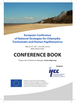 CONFERENCE BOOK European Conference of National Strategies for Chlamydia Trachomatis and Human Papillomavirus