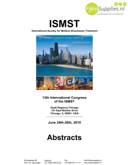 ISMST 13th International Congress of the ISMST