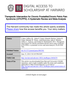 Therapeutic Intervention for Chronic Prostatitis/Chronic Pelvic Pain
