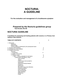 NOCTURIA: A GUIDELINE Prepared by the Nocturia guidelines group