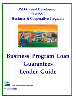Business  Program  Loan Guarantees Lender  Guide