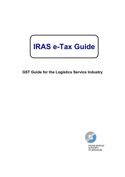 IRAS e-Tax Guide  GST Guide for the Logistics Service Industry