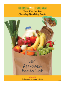 WiC Approved Foods List GeorGia