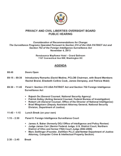 PRIVACY AND CIVIL LIBERTIES OVERSIGHT BOARD PUBLIC HEARING