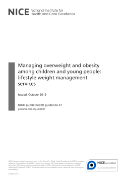 Managing overweight and obesity among children and young people: lifestyle weight management services