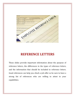 REFERENCE LETTERS