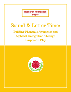 Sound &amp; Letter Time: Building Phonemic Awareness and Alphabet Recognition Through Purposeful Play