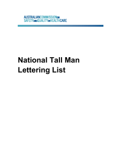 National Tall Man Lettering List