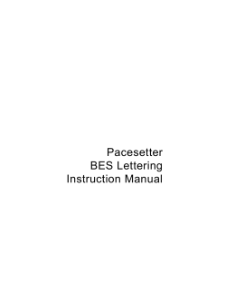 Pacesetter BES Lettering Instruction Manual