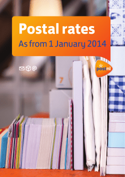 Postal rates As from 1 January 2014
