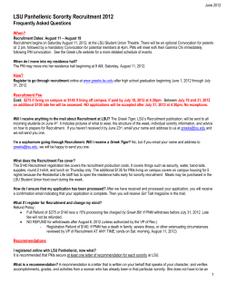 LSU Panhellenic Sorority Recruitment 2012  When?