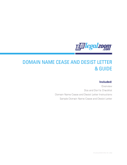 DOMAIN NAME CEASE AND DESIST LETTER &amp; GUIDE Included: