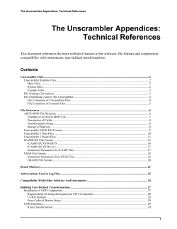 The Unscrambler Appendices: Technical References