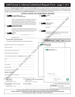 UAB Formal or Informal Letterhead Request Form - page 1...