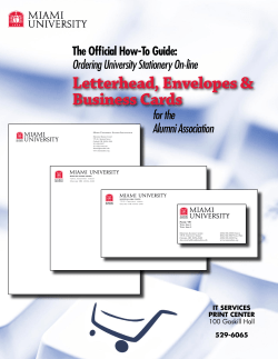 Letterhead, Envelopes &amp; Business Cards The Official How-To Guide: Ordering University Stationery On-line