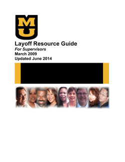 Layoff Resource Guide For Supervisors March 2009