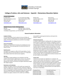 College of Letters, Arts and Sciences – Spanish – Elementary... Contact Information: