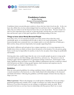 Condolence Letters