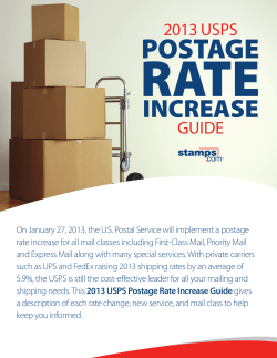 RATE POSTAGE INCREASE 2013 USPS