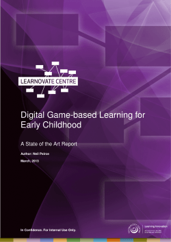 Digital Game-based Learning for Early Childhood  A State of the Art Report