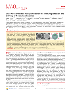 Dual-Porosity Hollow Nanoparticles for the Immunoprotection and Delivery of Nonhuman Enzymes * Ortac,