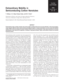 Extraordinary Mobility in Semiconducting Carbon Nanotubes T. Du