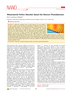 Metamaterial Perfect Absorber Based Hot Electron Photodetection *