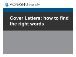 Cover Letters: how to find the right words