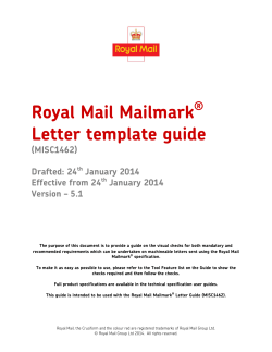 Royal Mail Mailmark  Letter template guide ®