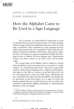 How the Alphabet Came to Be Used in a Sign Language