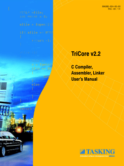 TriCore v2.2 C Compiler, Assembler, Linker User's Manual