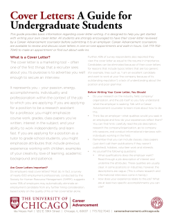 Cover Letters: A Guide for Undergraduate Students