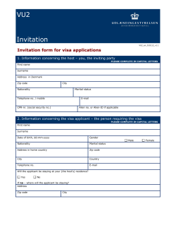VU2  Invitation Invitation form for visa applications